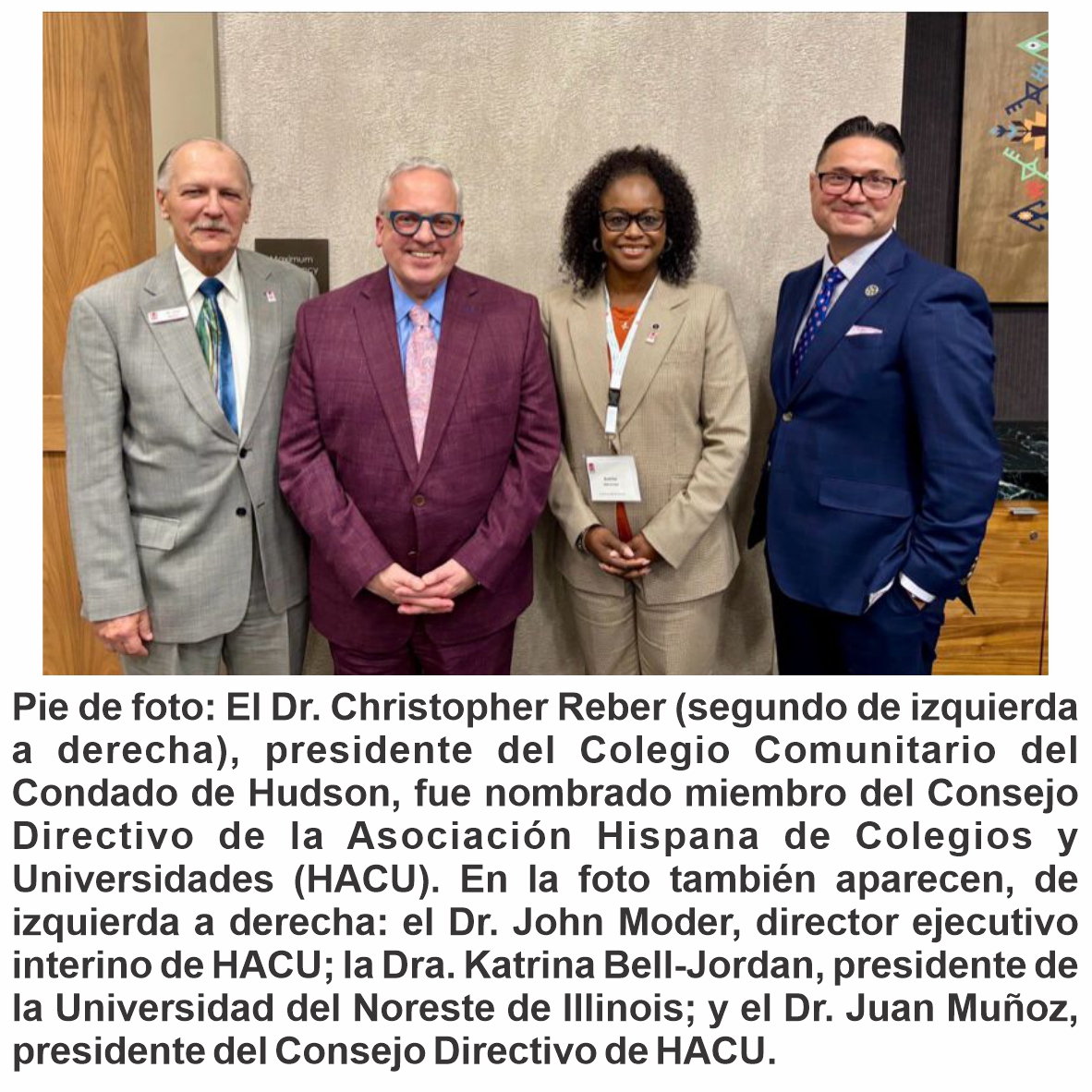 El presidente del HCCC Dr. Christopher Reber, fue nombrado miembro del Consejo Nacional de la Asociación Hispana de Colegios y Universidades