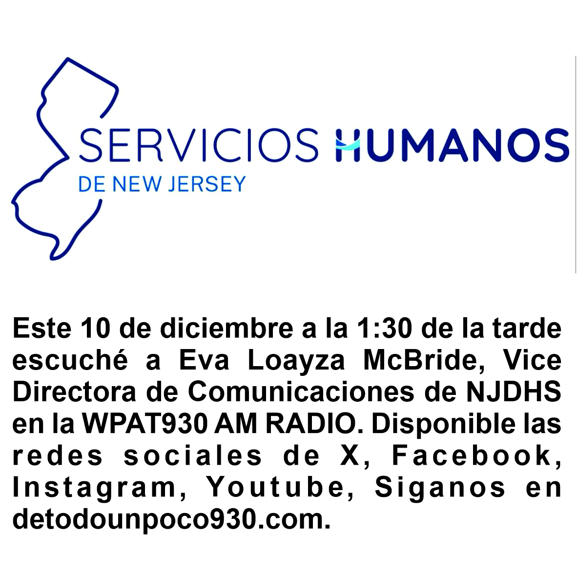 Este 10 de diciembre a la 1:30 escuché a EVA LOAYZA directora de comunicaciones de HJDHS.